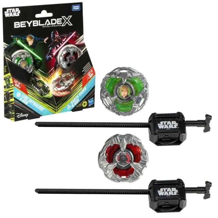 Beyblade X Multipack Toupie Luke Skywalker 4-80B vs. Darth Vader 4-60B, Star Wars, Dès 8 ans-0
