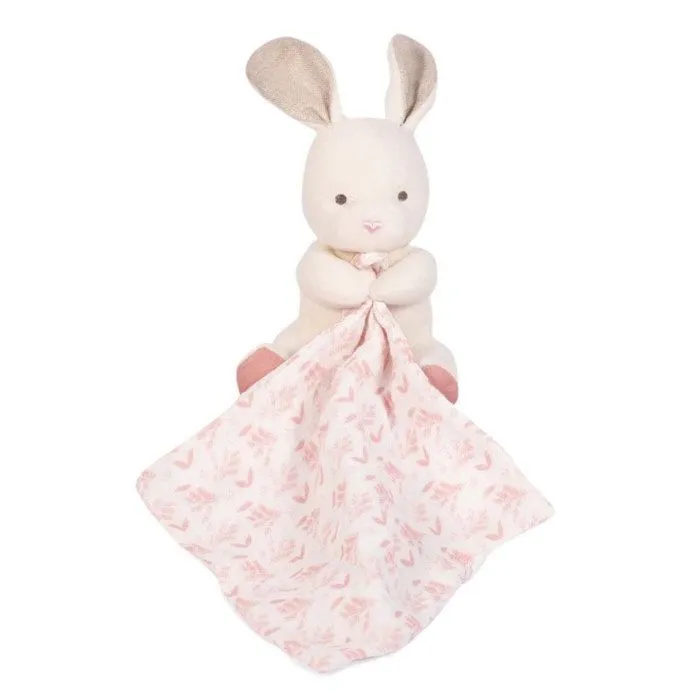 Doudou en coton Bio Lapin - Doudou et Compagnie - Avec mouchoir rose - Mixte - A partir de 0 mois-3