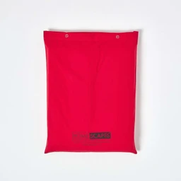 Housse de couette et taies d'oreiller unies en coton égyptien 200 fils Rouge 135 x 200 cm-3