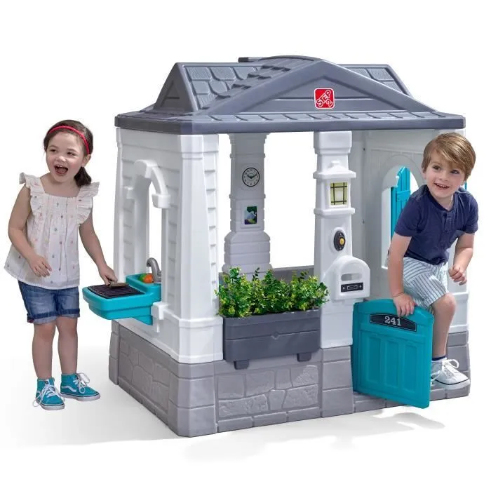 Maisonnette STEP2 Neat & Tidy Cottage Homestyle Edition - Marron - Extérieur - Pour Enfant de 3 ans et plus-0