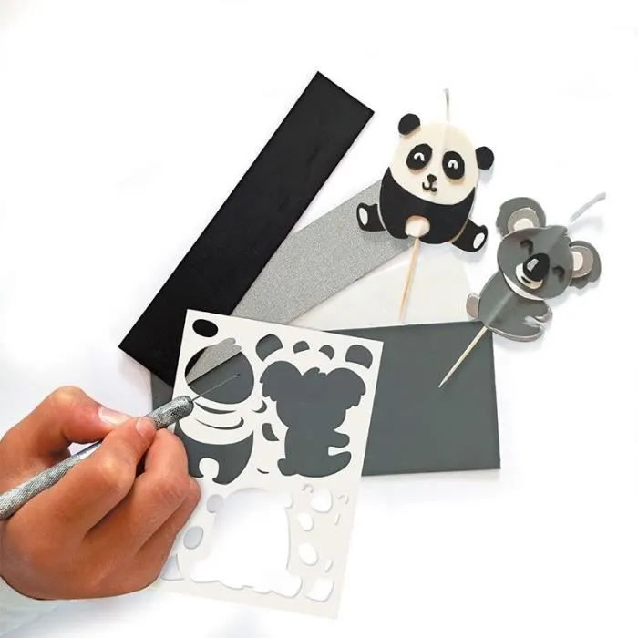 Kit DIY bougies anniversaire Koala et panda-2