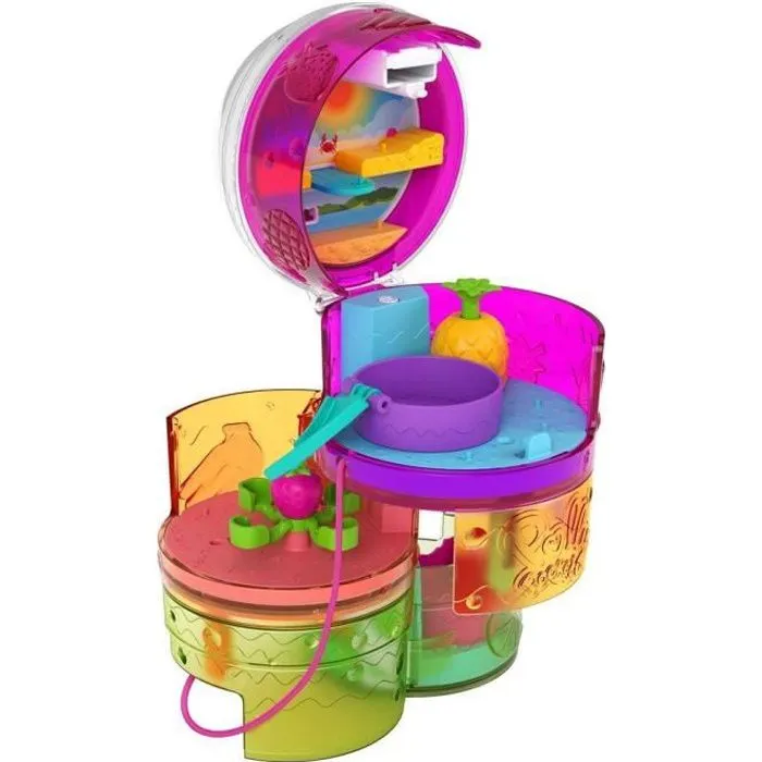 Polly Pocket - Coffret multifacettes Smoothie, 3 niveaux, 25 accessoires surprise, poupées Polly et Shani - Mini-poupée - Dès 4 ans-0