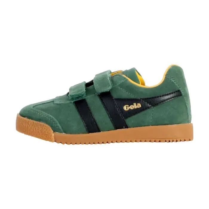 Basket Cuir  Gola Barrier Strap - Vert-Noir-Soleil-0