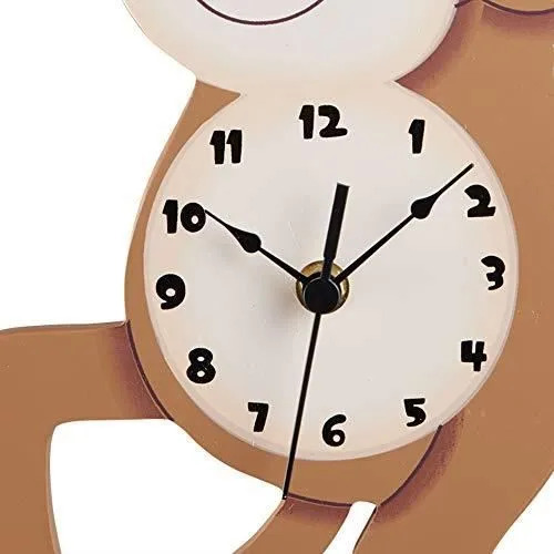 Horloge murale pendule bois décoration chambre enfant bébé mixte singe TD-0081AR TD-0081A-1
