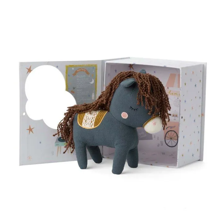 Peluche - Picca Loulou - Cheval Bleu - Coffret cadeau - 20 cm-1