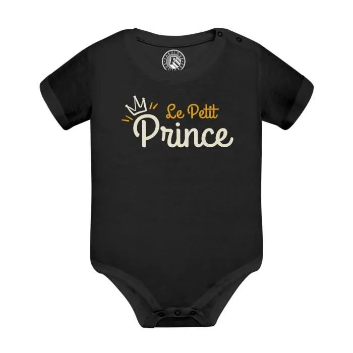 Body Bébé Manche Courte Noir Le Petit Prince St Exupery Mignon Enfant-0