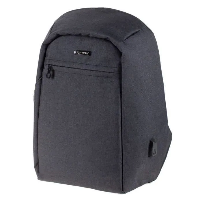 Sac à dos loisir LIGHTPAK - Noir - Zippée - Synthétique - Dos-0