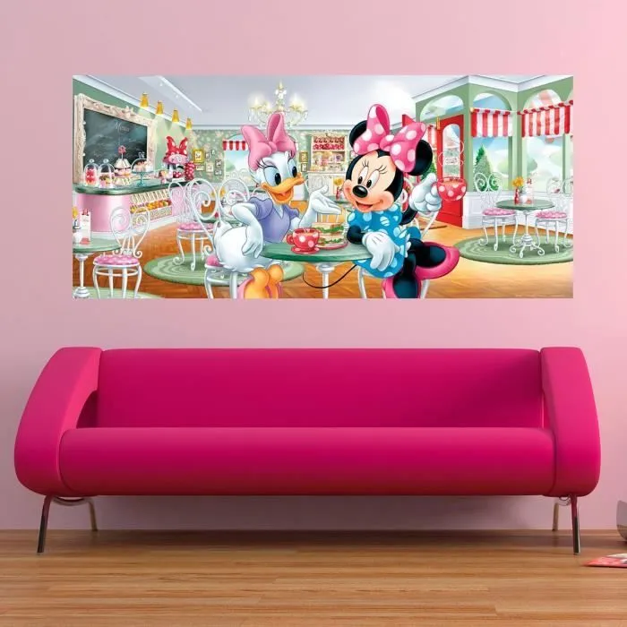 Poster - AG DESIGN - Minnie et Daisy - Rectangulaire - Multicolor - H 90 x L 202 cm-2