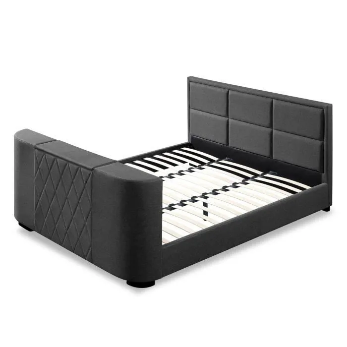 LIT PALACE TV - Couleur:Gris foncé taille:140x190-0