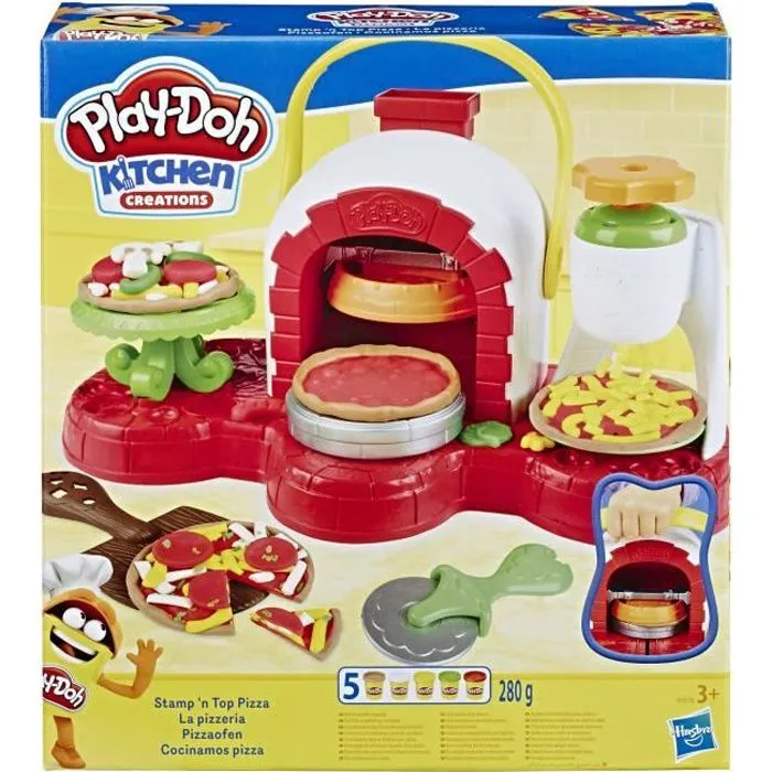 PLAY-DOH - La Pizzeria avec 5 Pots de Pâte à modeler-0