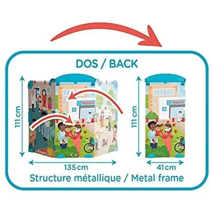 Smoby - Cabinet Médical - Jouet d'Imitation pour Enfant - Triptyque Pliable - Jouer au Docteur - Nombreux Accessoires Médicaux Inclu-1