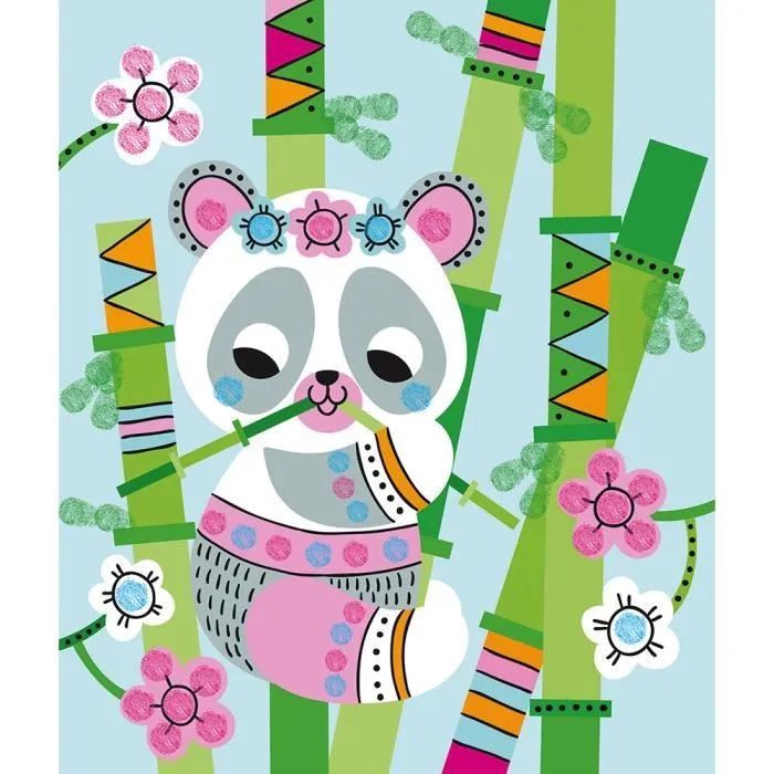 Kit Créatif - JANOD - Encrier à Doigts Panda et ses Amis - Mixte - Vert - Dès 3 Ans-2