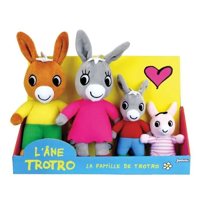 Coffret Peluche Trotro et Famille +/- 15 cm - JEMINI - Trotro, sa maman, son papa et sa petite sœur.-0
