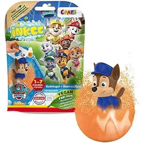 Bombe de bain - CRAZE - INKEE PAT PATROUILLE - Huile d'amande douce - Jouet surprise - 80g-0