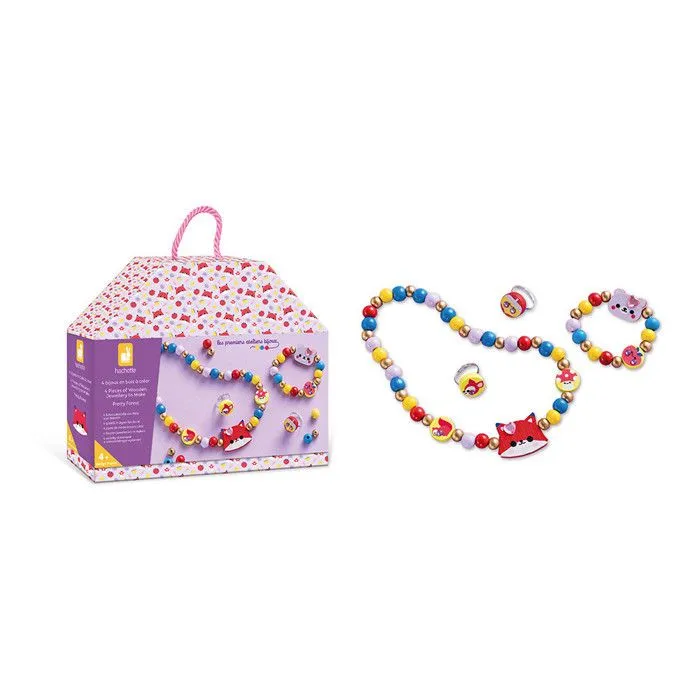 4 Bijoux en Bois à Créer Pretty Forest - Les Premiers Ateliers Bijoux - Création Bijoux DIY - Kit Loisir Créatif - Dès 4 ans-5
