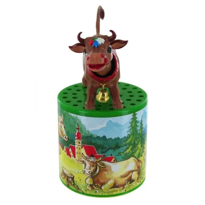 Boîte à meuh ou boîte à Vache Traditionnelle pour Entendre Le meuglement d'une Vache avec Vache Mobile sur la boîte-2