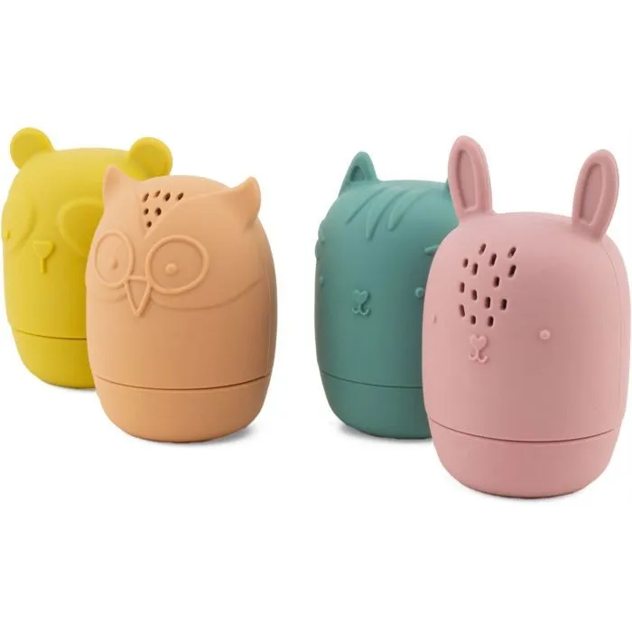 Jouets de bain - Ulysse - Animaux aspergeurs - Silicone - 4 pièces - Mixte-2