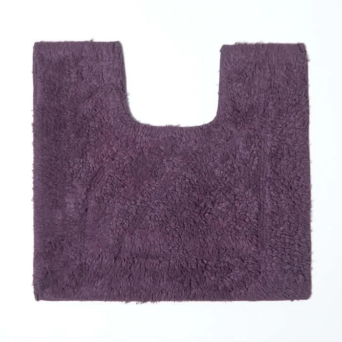 Tapis de bain haut de gamme 2 pièces Aubergine - HOMESCAPES - Violet - Adulte - 50 x 80 cm & 50 x 55 cm-2