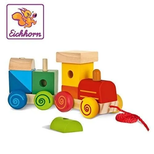 Jouet - EICHHORN - Train en bois - 11 pièces - Multicolore - 17 cm-0