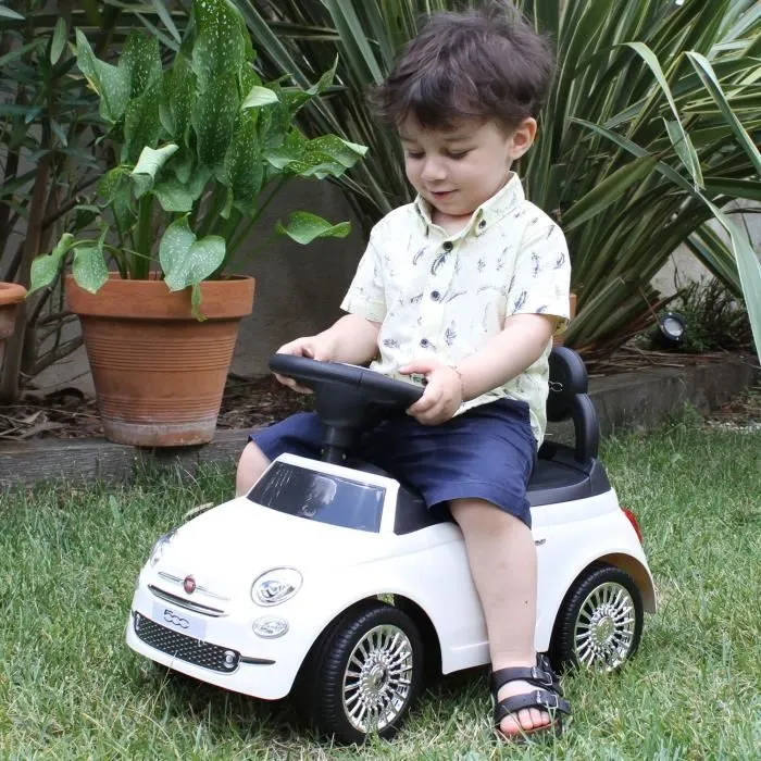 Porteur Fiat 500 - Blanc - Pour Enfant à partir de 12 mois - Klaxon sonore-3