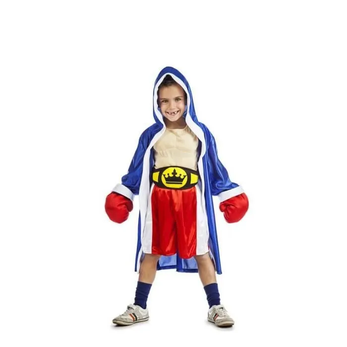 Déguisement Boxer pour enfant - Déguisements - Robe, short, ceinture, gants et muscles inclus - Multicolore/Noir-0