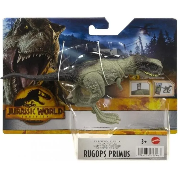 JURASSIC WORLD DOMINION COFFRET DINOS FEROCES RUGOPS PRIMUS HDX28-0