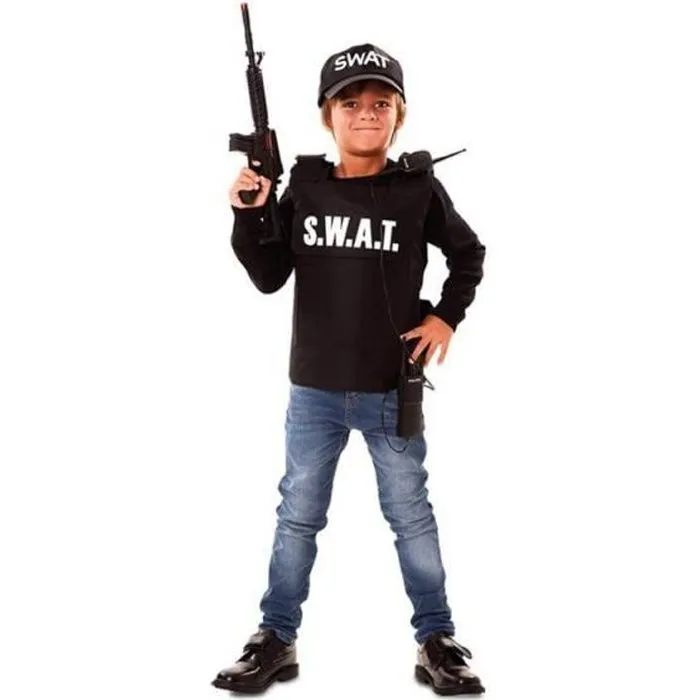 Déguisement Agent S.W.A.T. pour enfant - Multicolore - Noir-0
