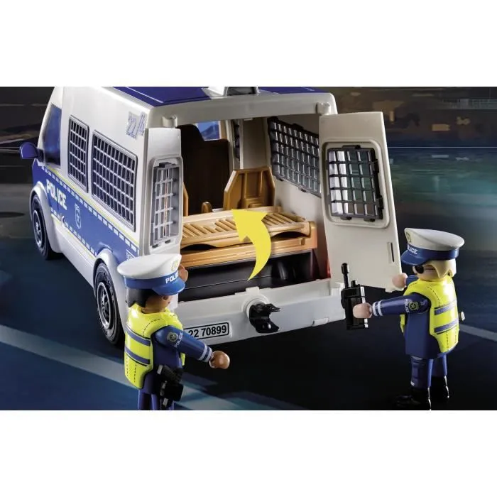 PLAYMOBIL - Fourgon de police avec effets lumineux et sonores - Playmobil City Action - 52 pièces-3