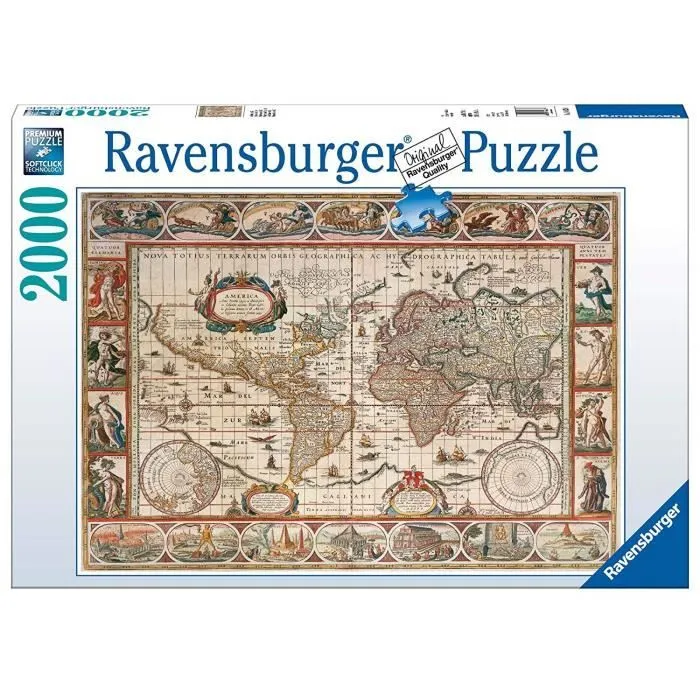Ravensburger - Puzzle Mappemonde 1650 2000 pièces, - 16633-0