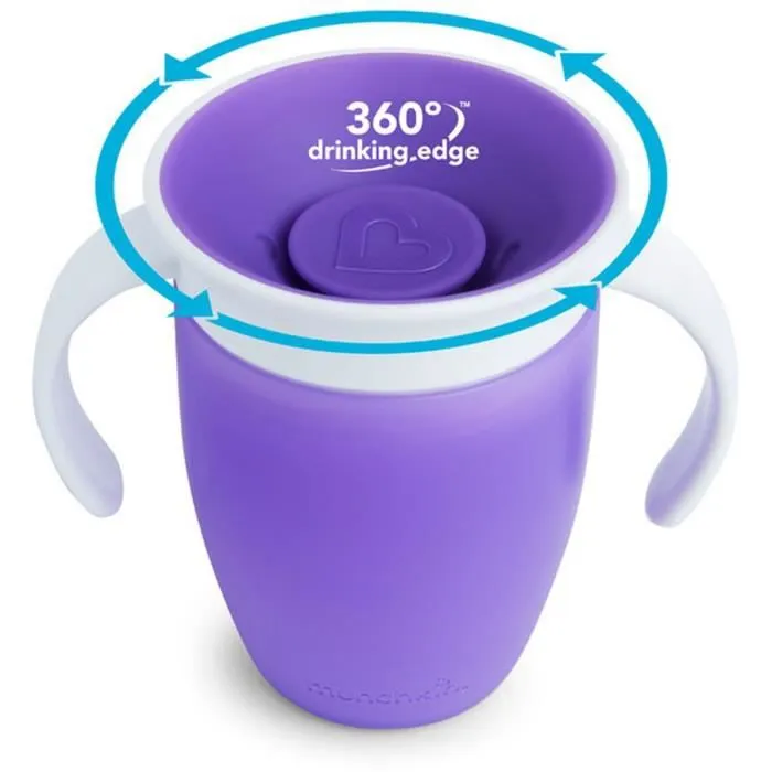 Munchkin Tasse d'apprentissage Miracle 360 rose/violet lot de 2-2
