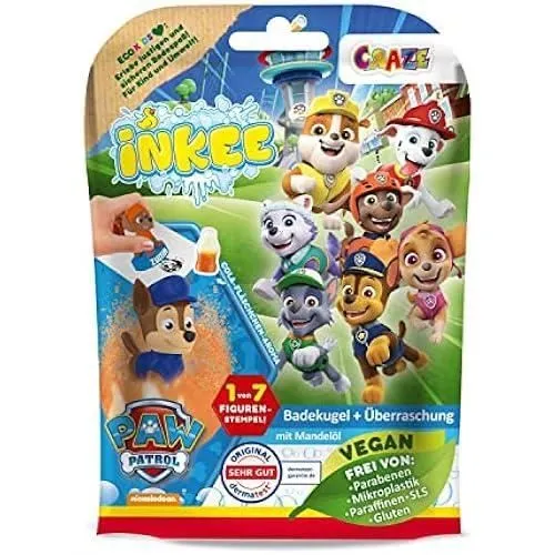 Bombe de bain - CRAZE - INKEE PAT PATROUILLE - Huile d'amande douce - Jouet surprise - 80g-1
