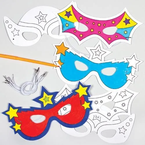 Lot de 6 Masques Super-Héros à colorier - BAKER ROSS - Loisirs créatifs pour enfants-0