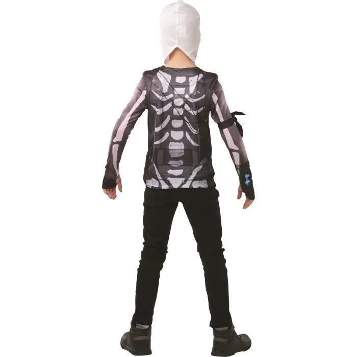 FORTNITE - RUBIES - Top Ado Skull Trooper - Manches longues, cagoule et brassard - Enfant 9 ans et plus - Noir-3