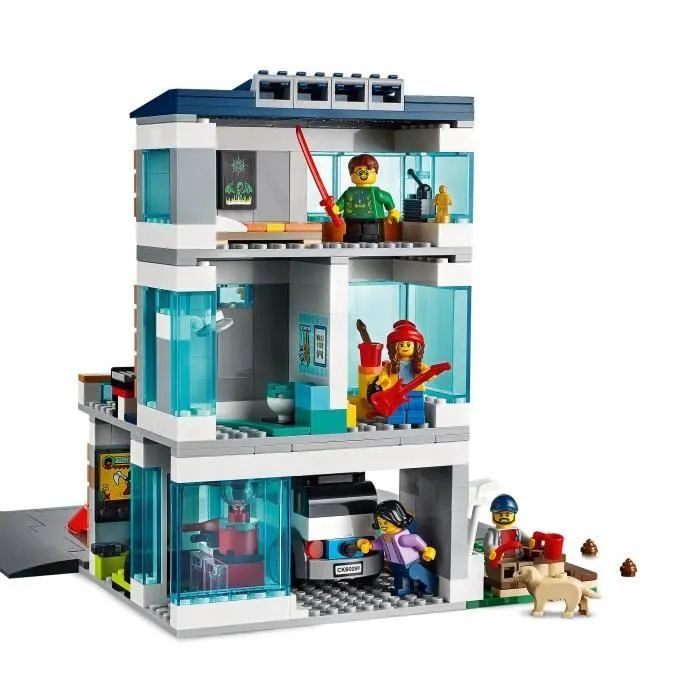 LEGO® City 60291 La maison familiale, Jeu de construction écologique avec plaques de route et figurines-2