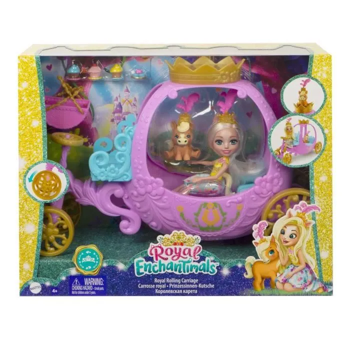 Enchantimals - Carrosse Royal avec Peola Poney - Roues dorées - Dès 4 ans-2