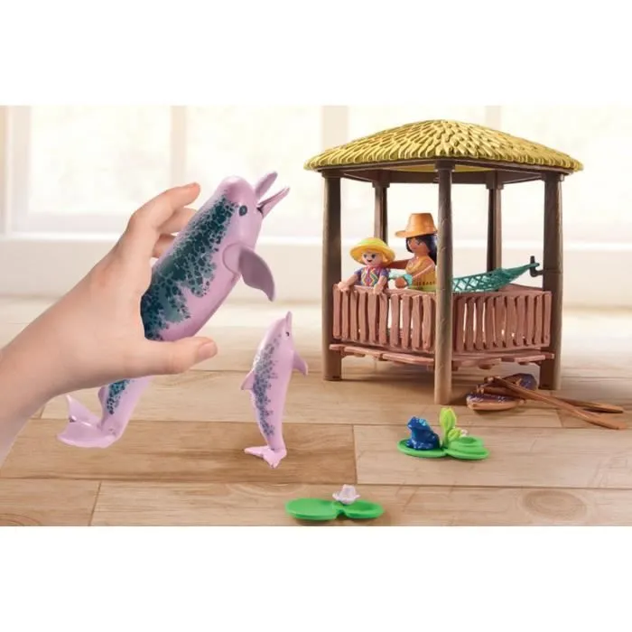 PLAYMOBIL - 71143 - Wiltopia - Paddles et dauphins roses-2