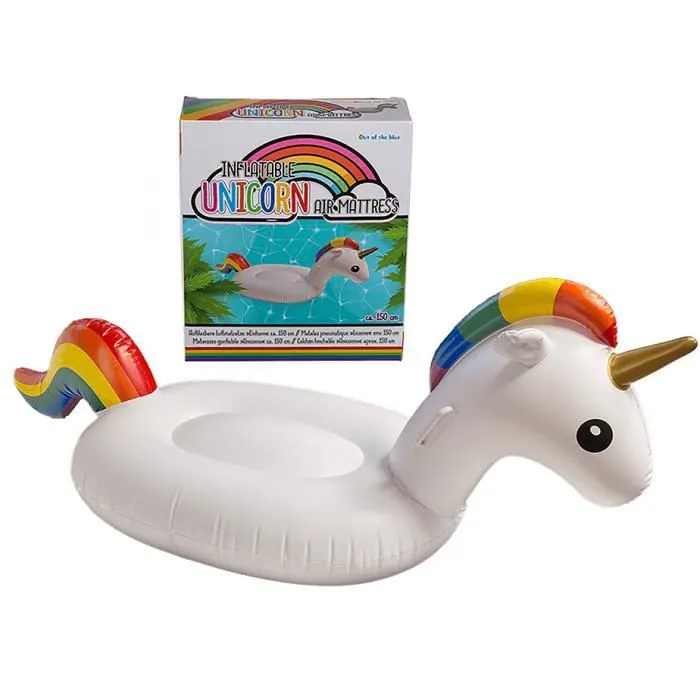Jouet gonflable - Licorne - 150 cm - Pour enfants - Blanc-0