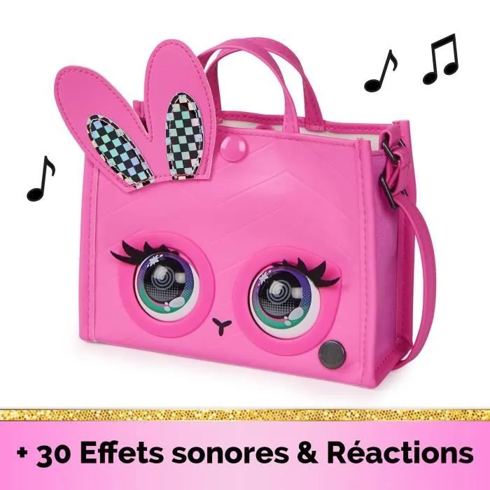Purse Pets - Tote Bag Lapin - Sac interactif (cligne des yeux, chante ...)-2