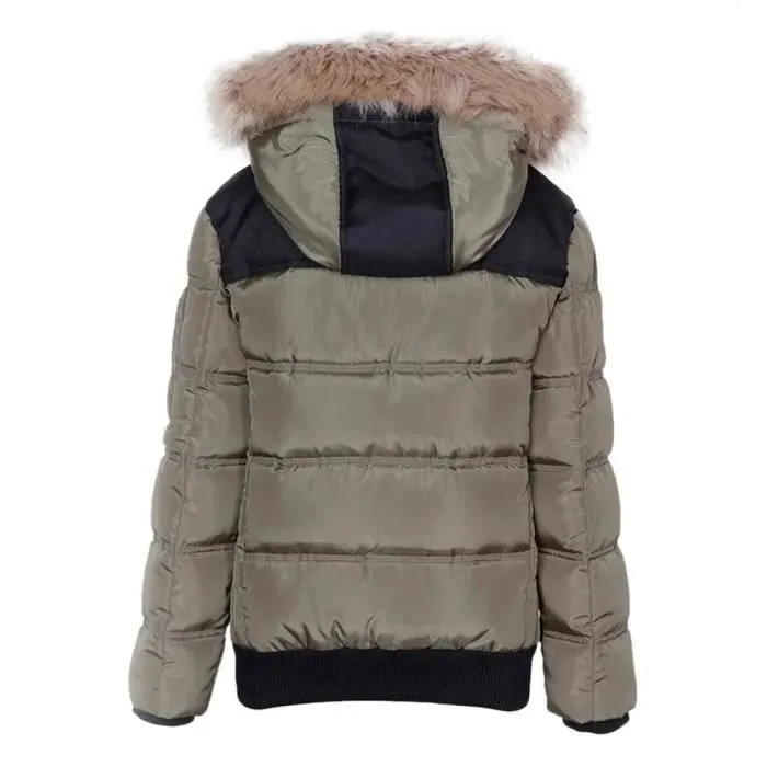 Doudoune enfant - Kaporal Momir - Kaki - Manches longues - Capuche amovible-1