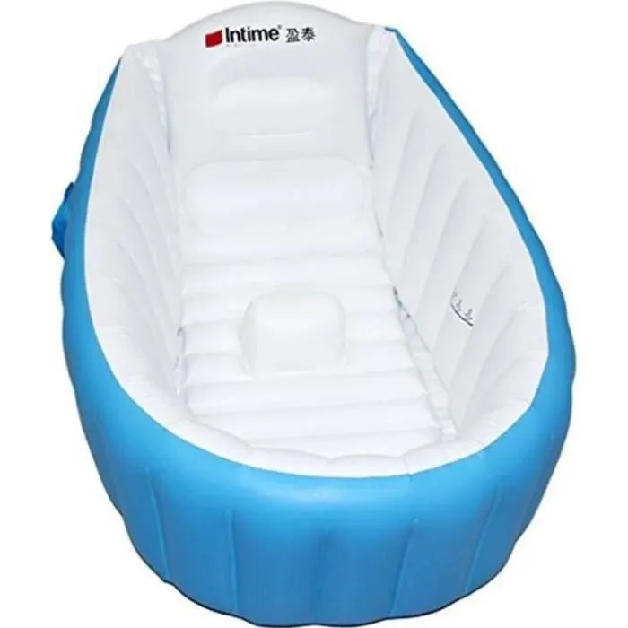 BAIGNOIRE Baignoire Gonflable Piscine Gonflable Bassine pour Enfant et Bébépour 0-4 ansSécurité et Portable avec gonfleurBleu-0