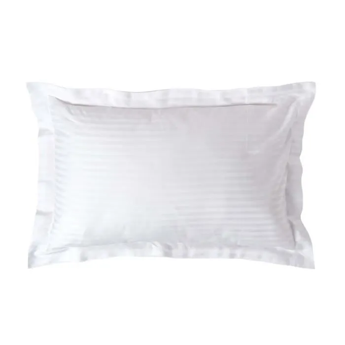 Taie d'oreiller - Satin de coton - Blanc - 50 x 75 cm - 330 fils - Hypoallergénique-0
