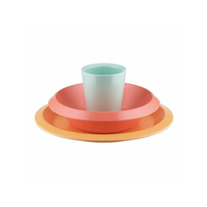 ENSEMBLE DE TABLE ENFANT "GIRO KIDS COLLECTION" UNS05S2 ALESSI ORANGE EN MELAMINE-0