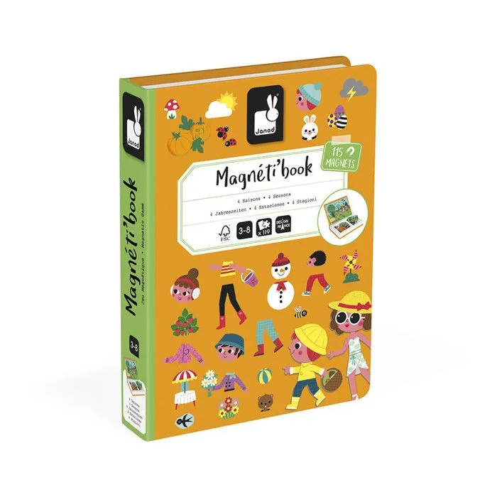 Jeu éducatif magnétique - JANOD - Magnéti'book 4 saisons - Orange - Intérieur - 20 min-3