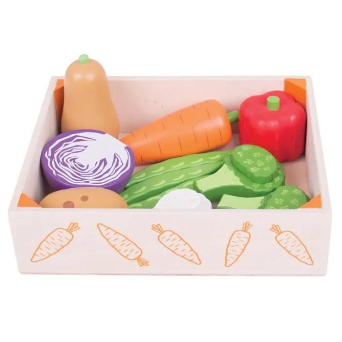 BigJigs Jouets - Imagination - cageot de légumes - Table d'activité - Jouet d'activité-1