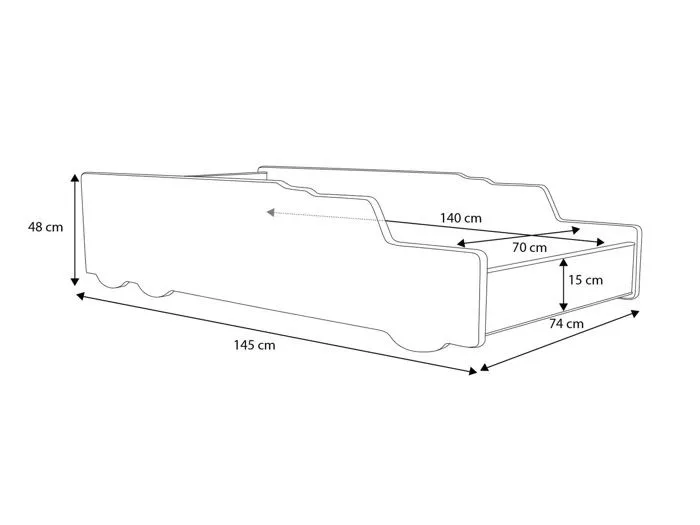 Lit enfant pour garçon Camion benne avec matelas et sommier inclus - 140 cm x 70 cm-3