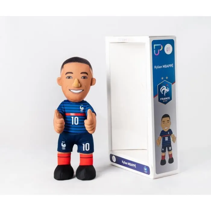 Peluche FFF Kylian Mbappé - Bleu - Enfant - Intérieur - 100% Polyester-1