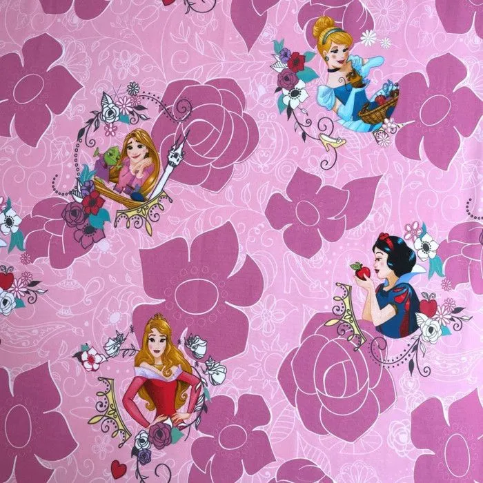 Drap de lit simple en coton Disney Princess - DISNEY - Rose - Naturelle - Chambre - 90 x 200 cm - Lavable-2