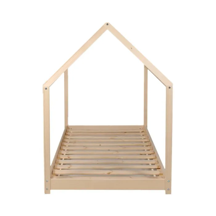 Lit cabane et sommier 70x140 Panda - Naturel-2