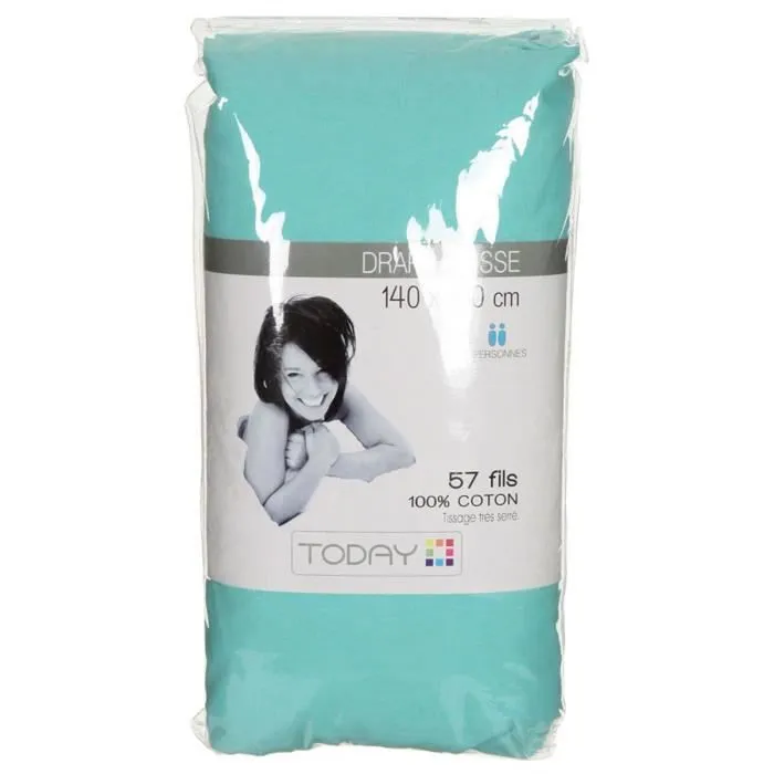 Drap housse bleu ciel-1