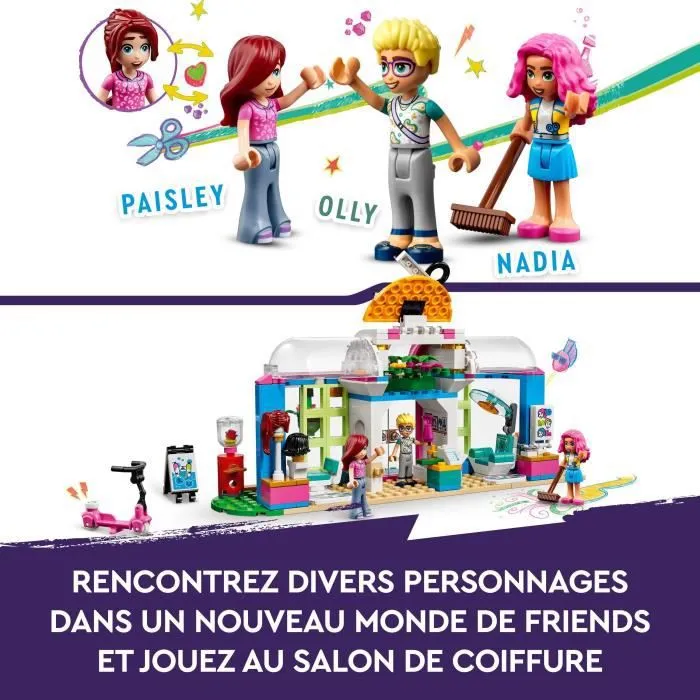 LEGO® Friends 41743 Le Salon de Coiffure, Jouet de Coiffure avec Mini-Poupées Paisley et Olly-5